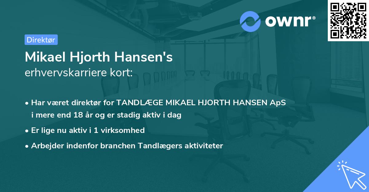 Mikael Hjorth Hansen's erhvervskarriere kort