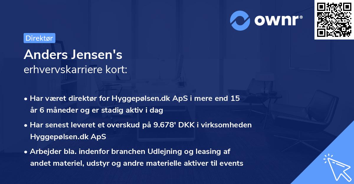 Anders Jensen's erhvervskarriere kort