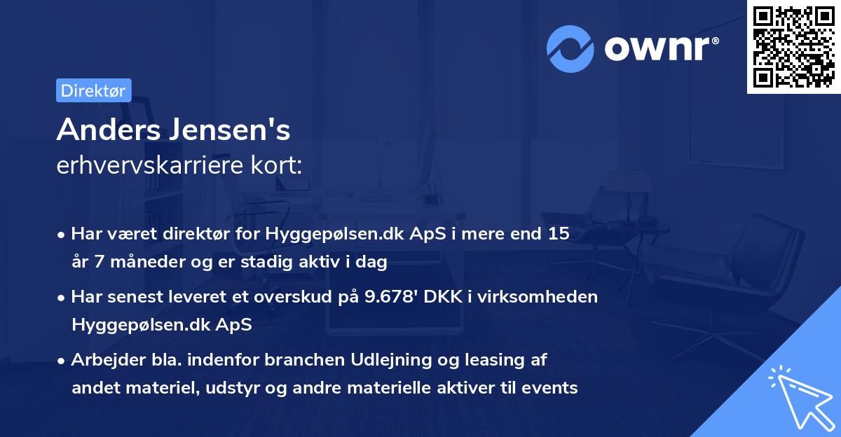 Anders Jensen's erhvervskarriere kort