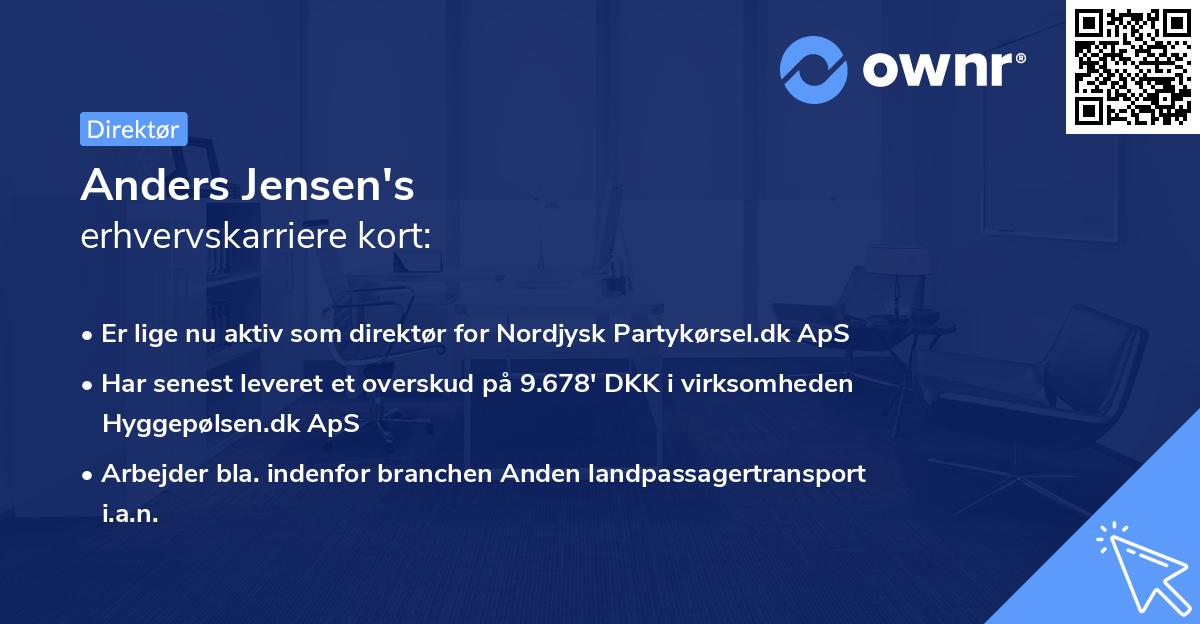 Anders Jensen's erhvervskarriere kort