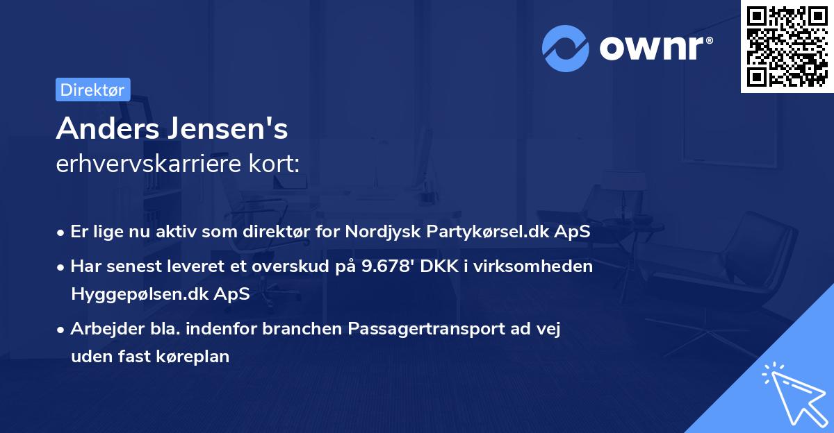 Anders Jensen's erhvervskarriere kort
