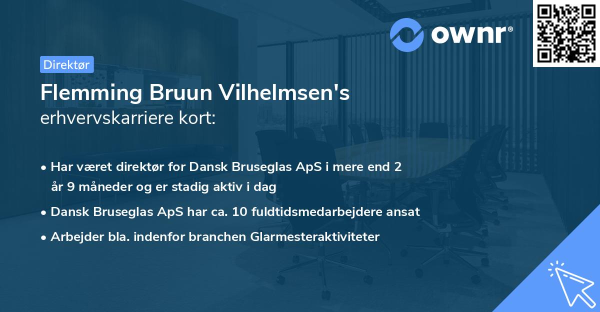 Flemming Bruun Vilhelmsen's erhvervskarriere kort