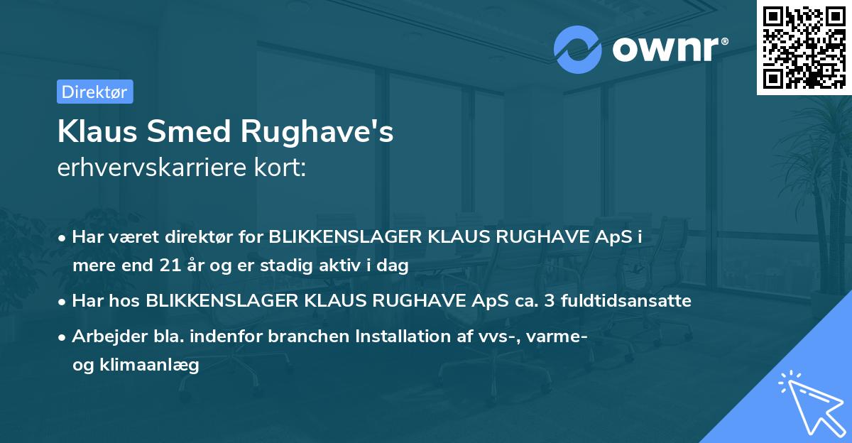 Klaus Smed Rughave's erhvervskarriere kort
