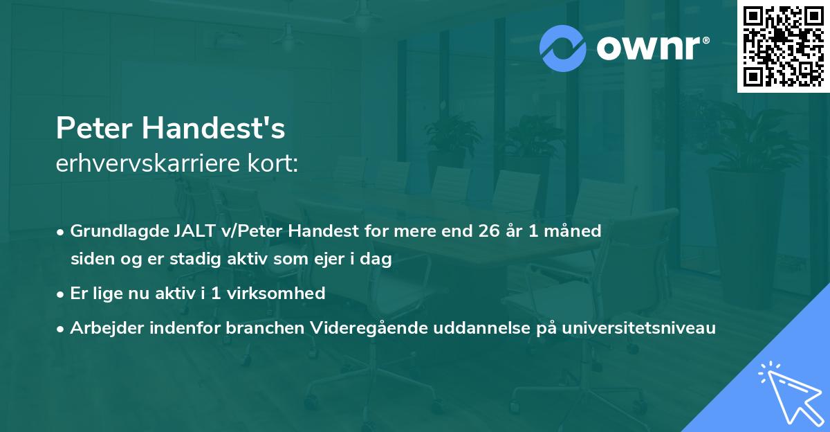 Peter Handest's erhvervskarriere kort
