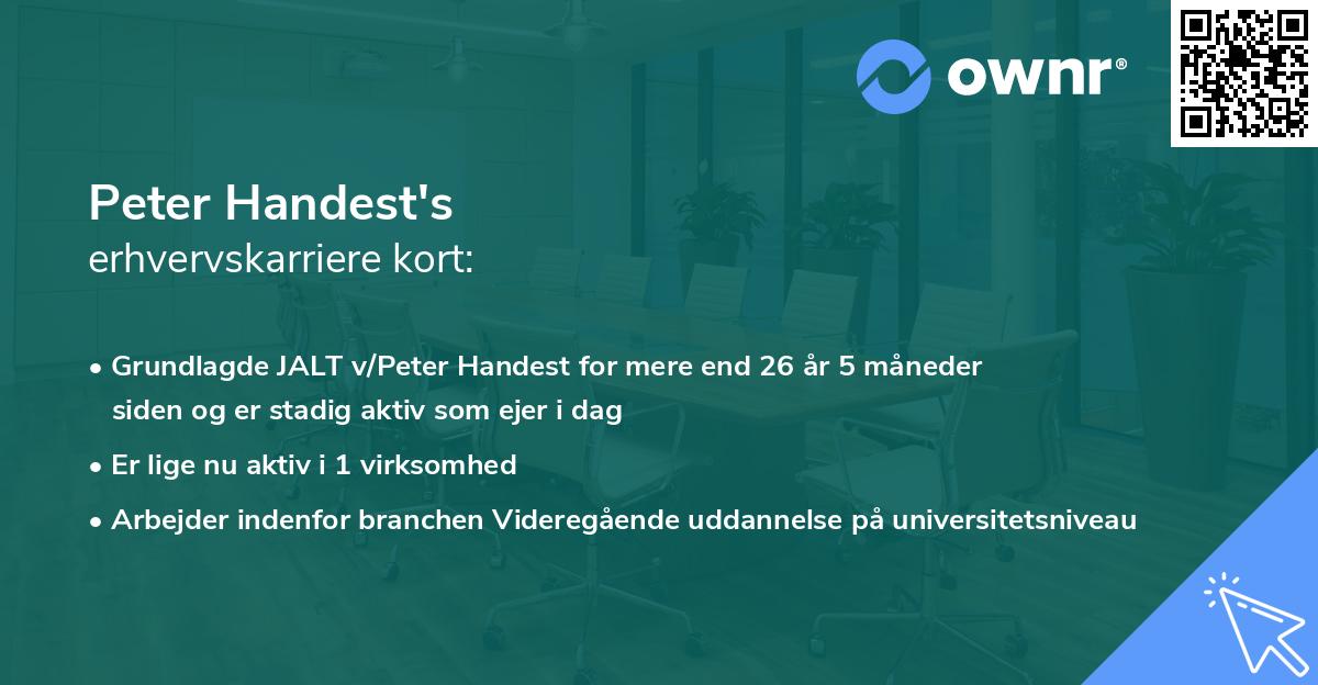 Peter Handest's erhvervskarriere kort