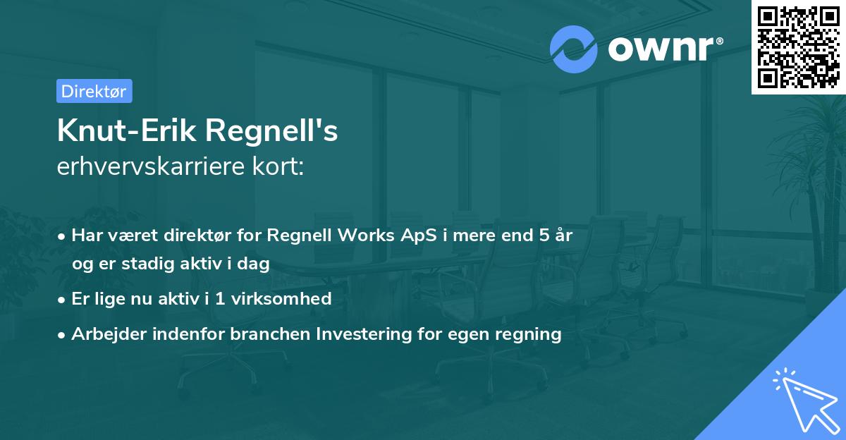 Knut-Erik Regnell's erhvervskarriere kort