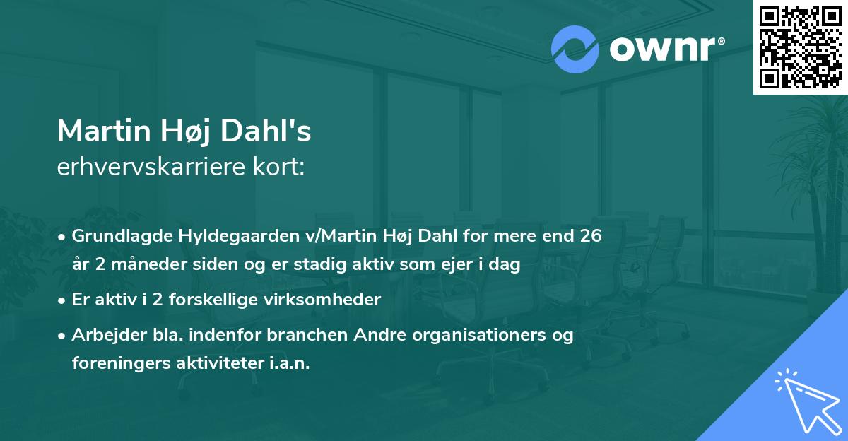 Martin Høj Dahl's erhvervskarriere kort