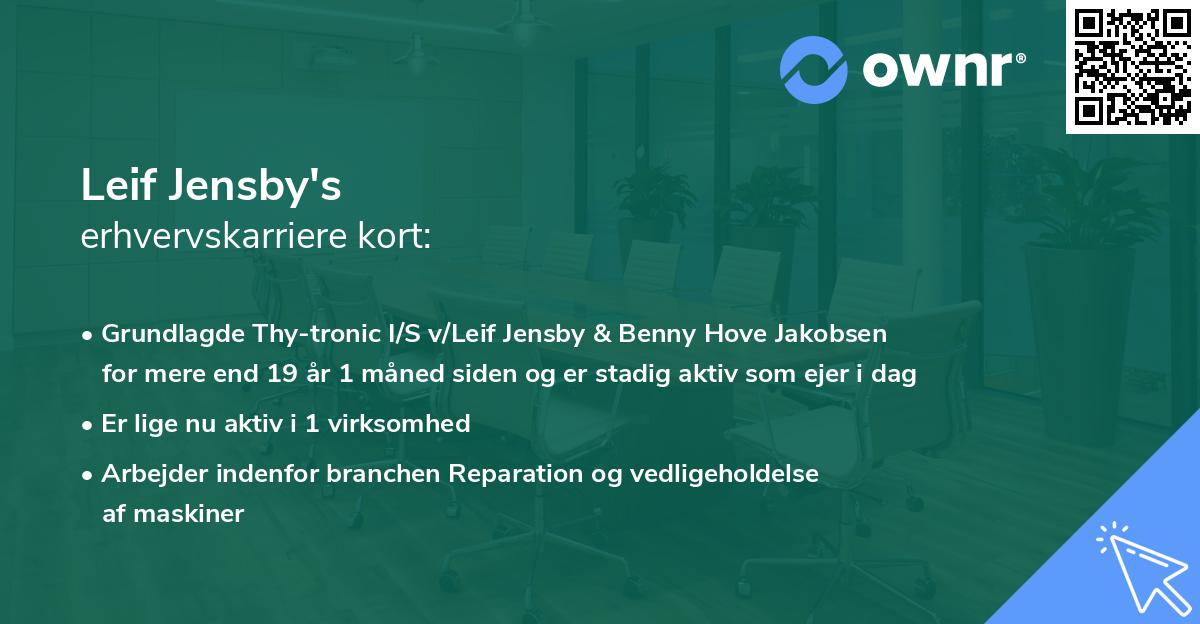 Leif Jensby's erhvervskarriere kort