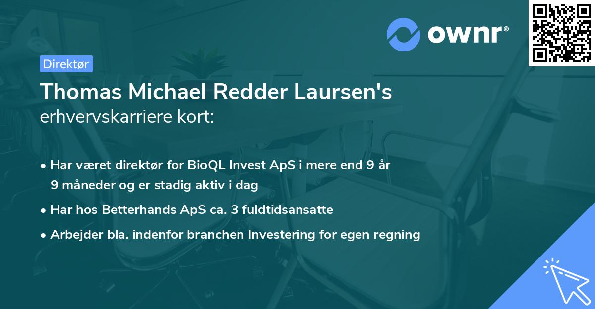 Thomas Michael Redder Laursen's erhvervskarriere kort