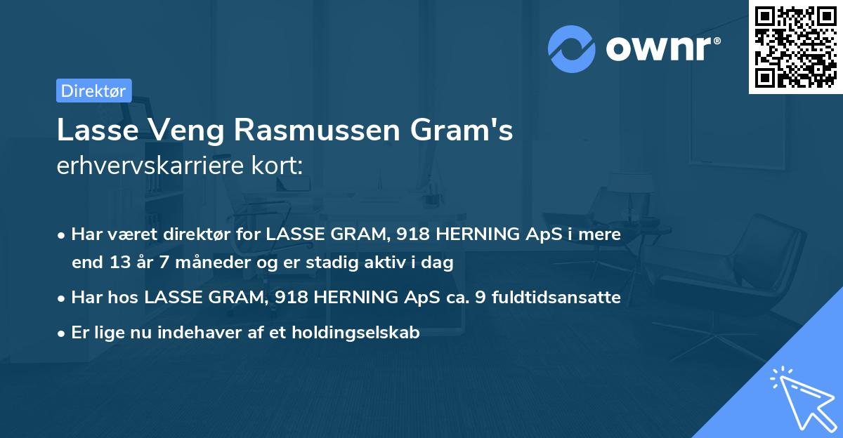 Lasse Veng Rasmussen Gram's erhvervskarriere kort