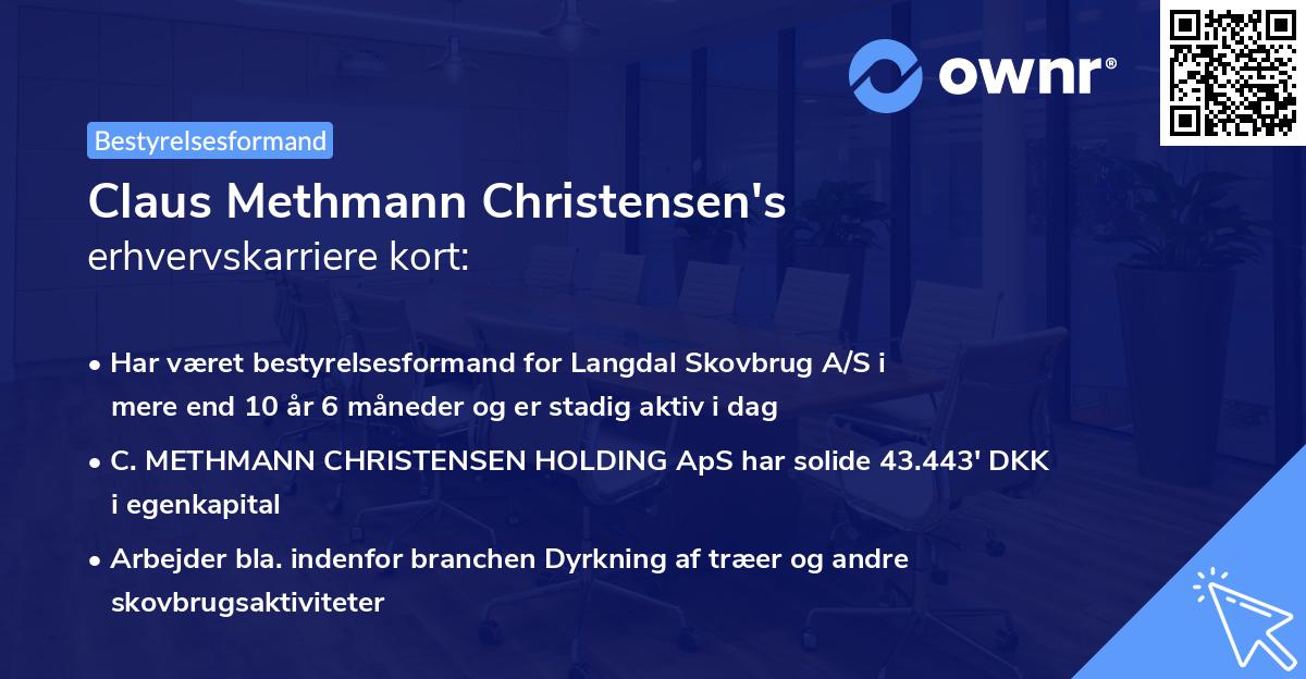 Claus Methmann Christensen's erhvervskarriere kort