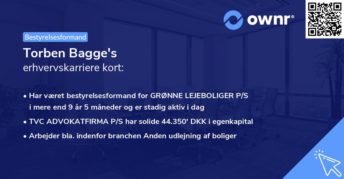 Torben Bagge's erhvervskarriere kort