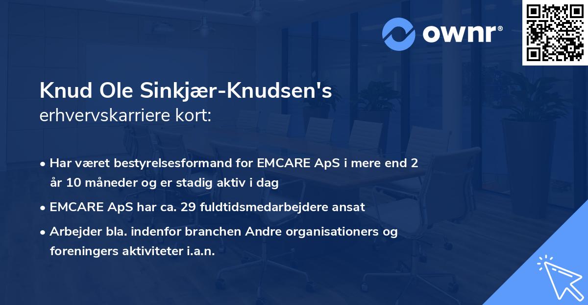 Knud Ole Sinkjær-Knudsen's erhvervskarriere kort