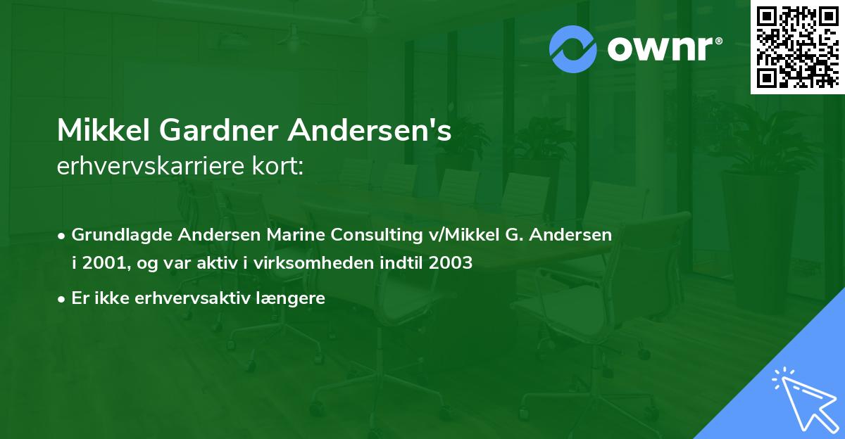 Mikkel Gardner Andersen's erhvervskarriere kort