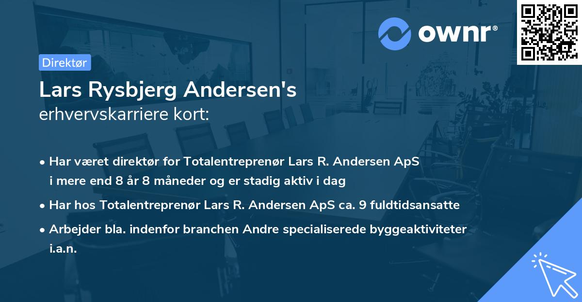 Lars Rysbjerg Andersen's erhvervskarriere kort