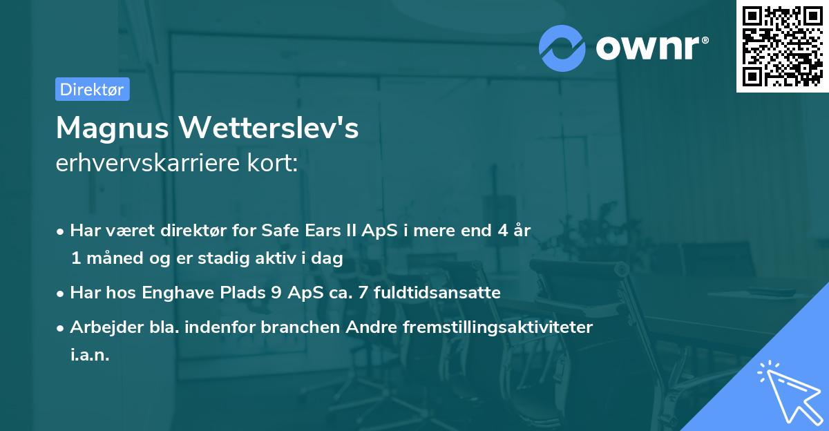 Magnus Wetterslev's erhvervskarriere kort