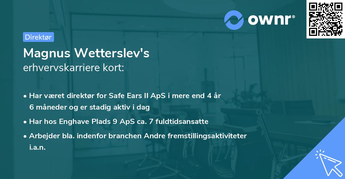 Magnus Wetterslev's erhvervskarriere kort
