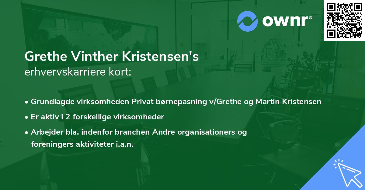 Grethe Vinther Kristensen's erhvervskarriere kort