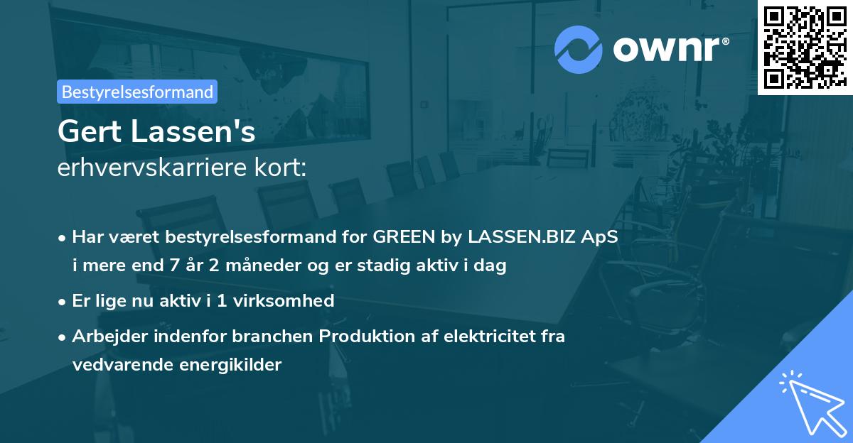 Gert Lassen's erhvervskarriere kort