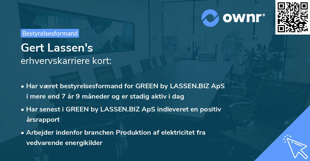 Gert Lassen's erhvervskarriere kort
