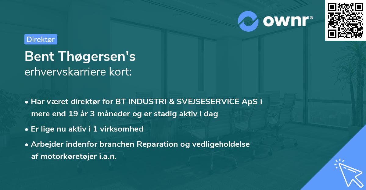 Bent Thøgersen's erhvervskarriere kort