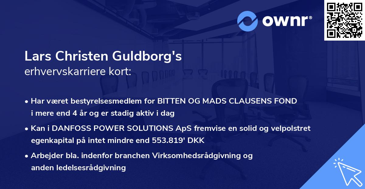 Lars Christen Guldborg's erhvervskarriere kort