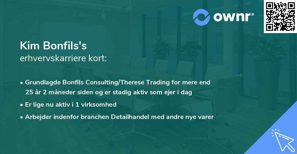 Kim Bonfils's erhvervskarriere kort