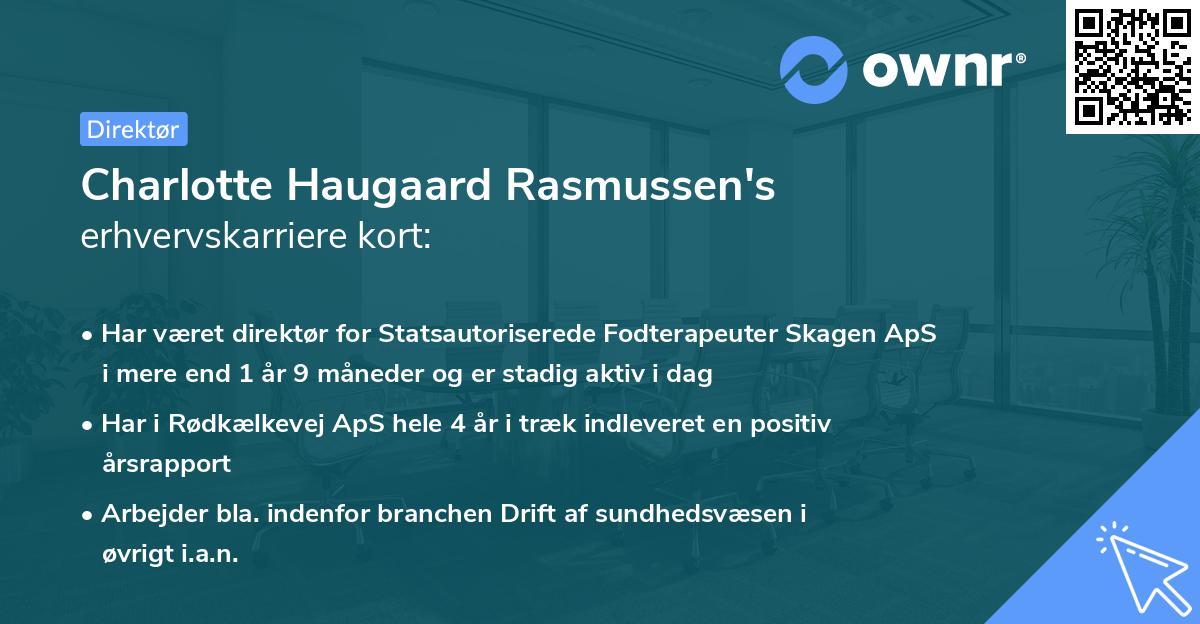 Charlotte Haugaard Rasmussen's erhvervskarriere kort