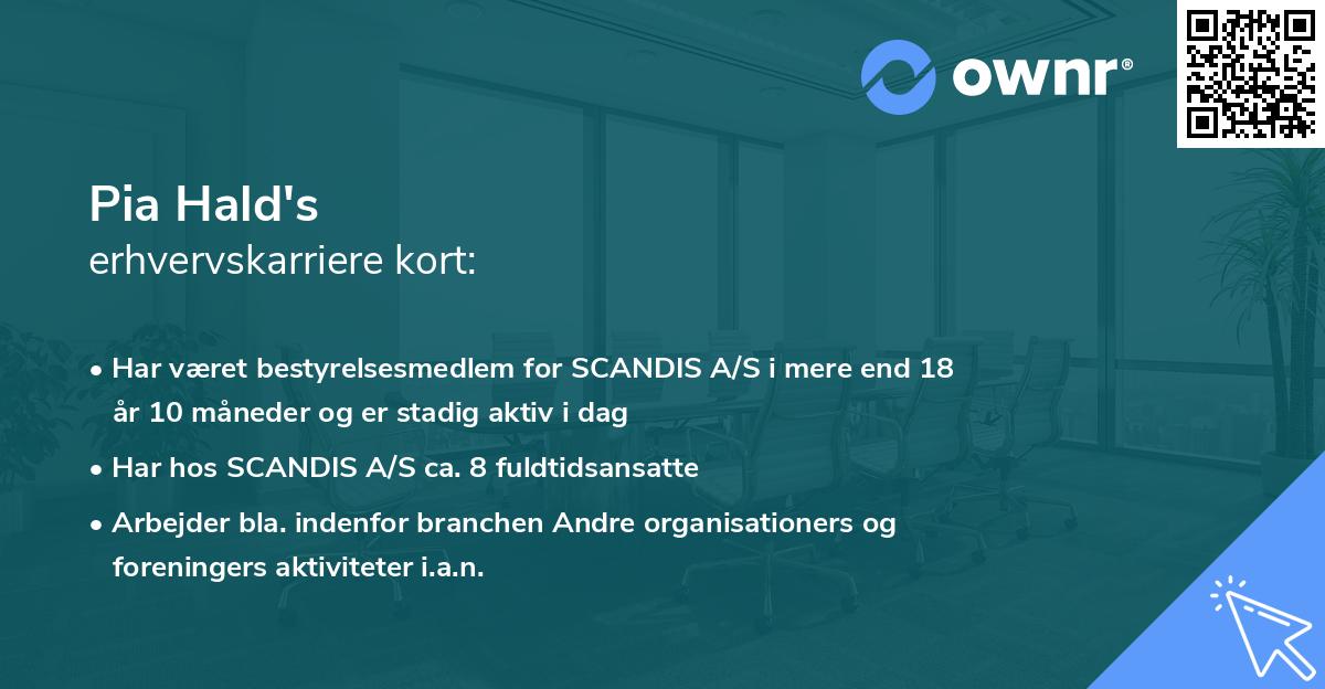 Pia Hald's erhvervskarriere kort