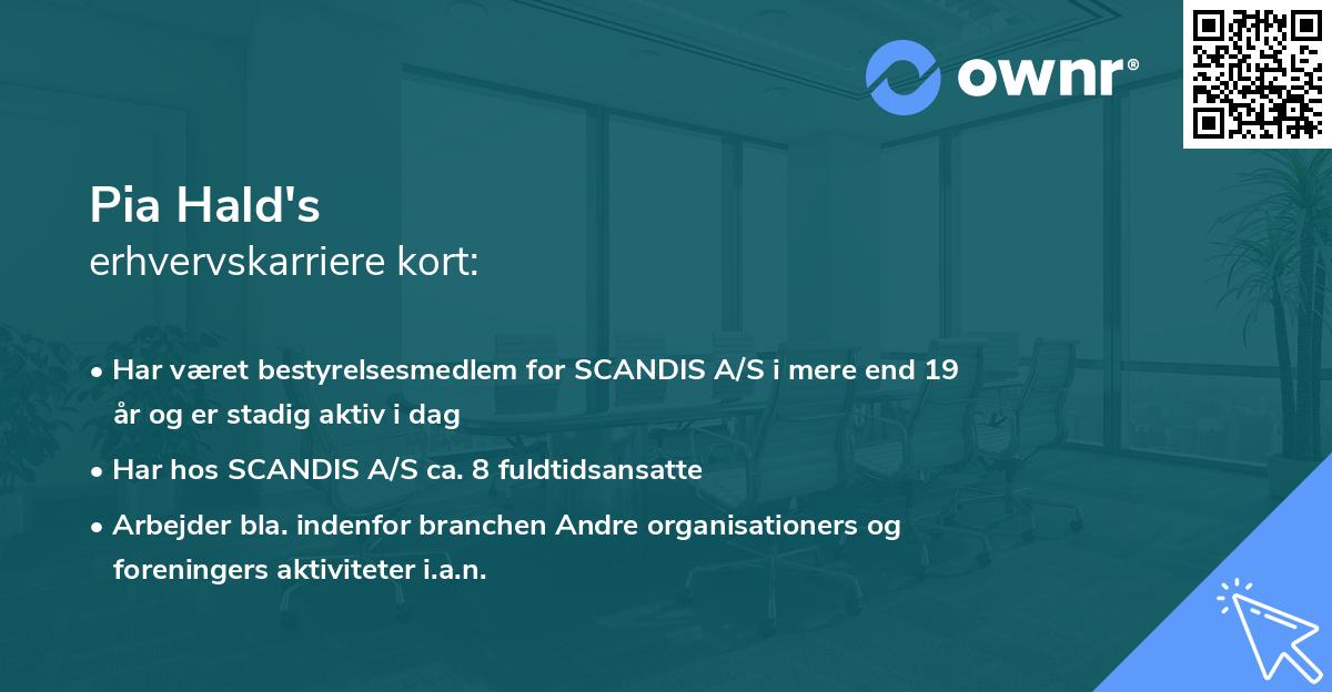 Pia Hald's erhvervskarriere kort
