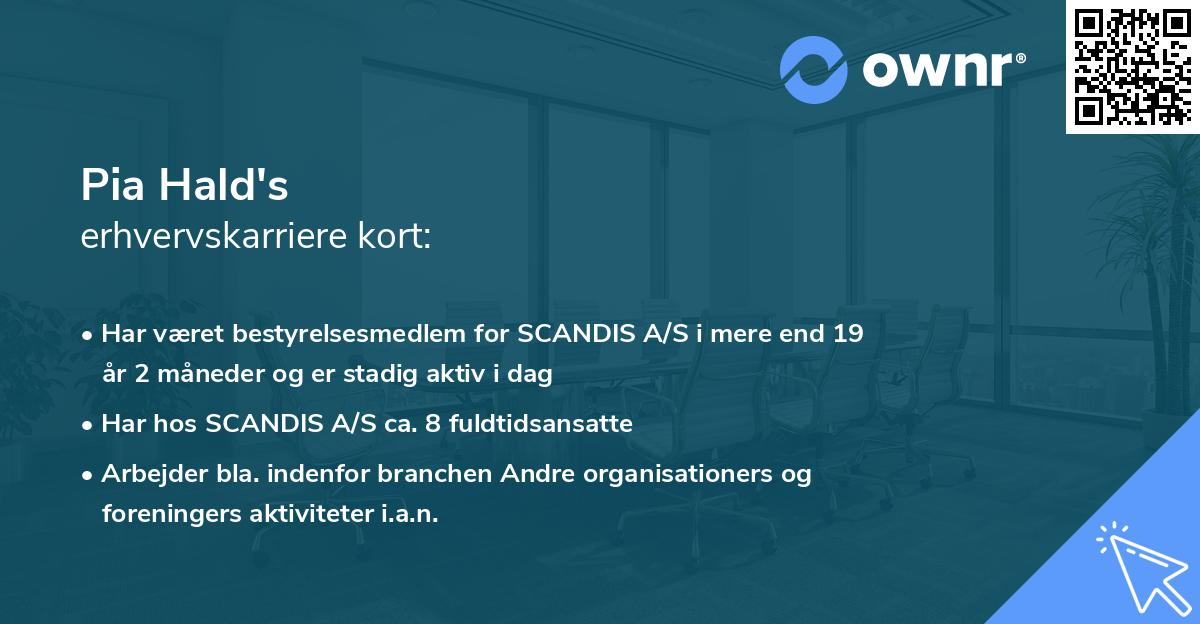 Pia Hald's erhvervskarriere kort