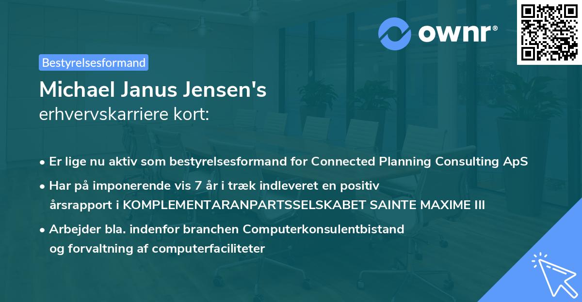 Michael Janus Jensen's erhvervskarriere kort