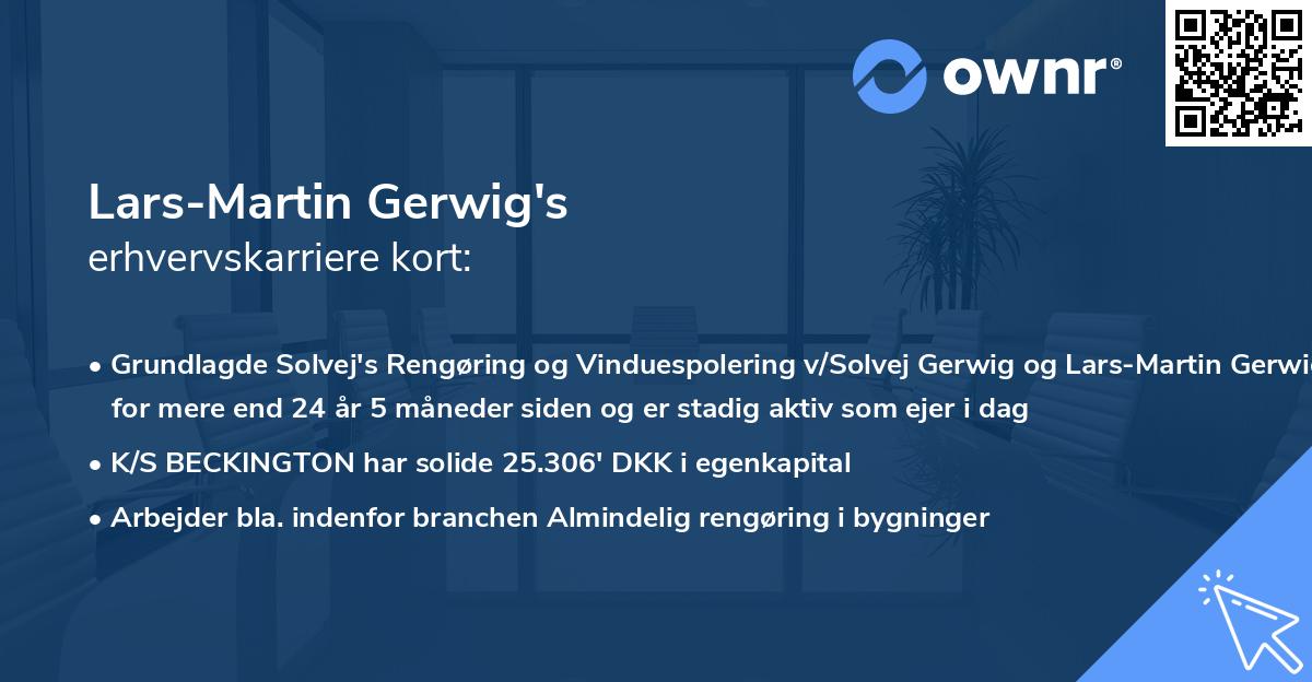 Lars-Martin Gerwig's erhvervskarriere kort