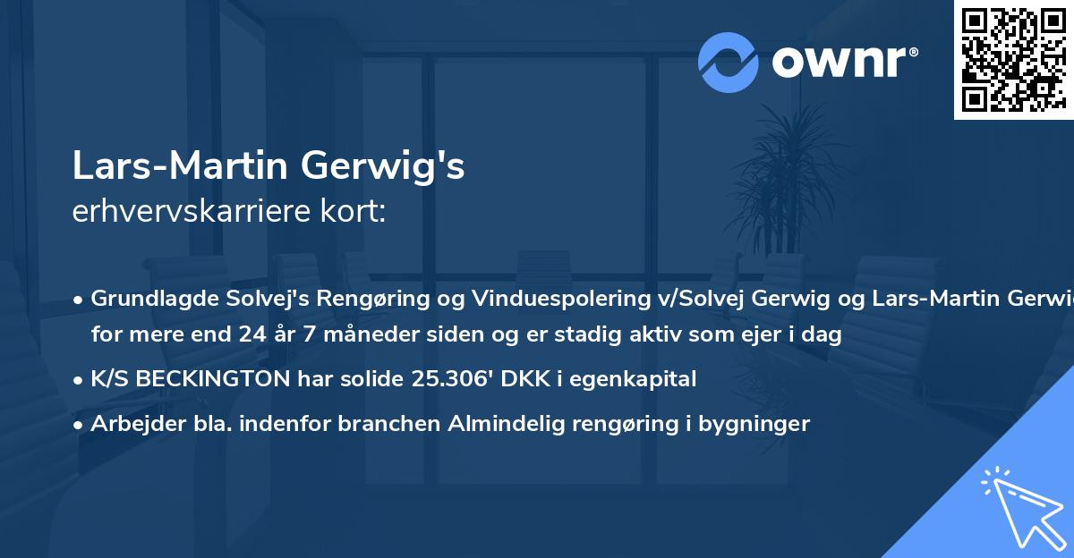 Lars-Martin Gerwig's erhvervskarriere kort