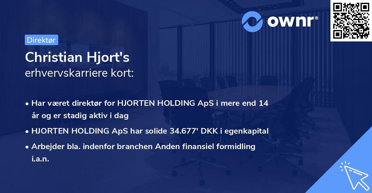 Christian Hjort's erhvervskarriere kort