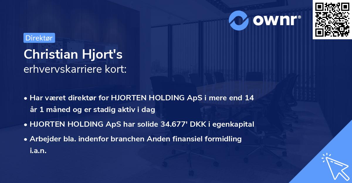 Christian Hjort's erhvervskarriere kort