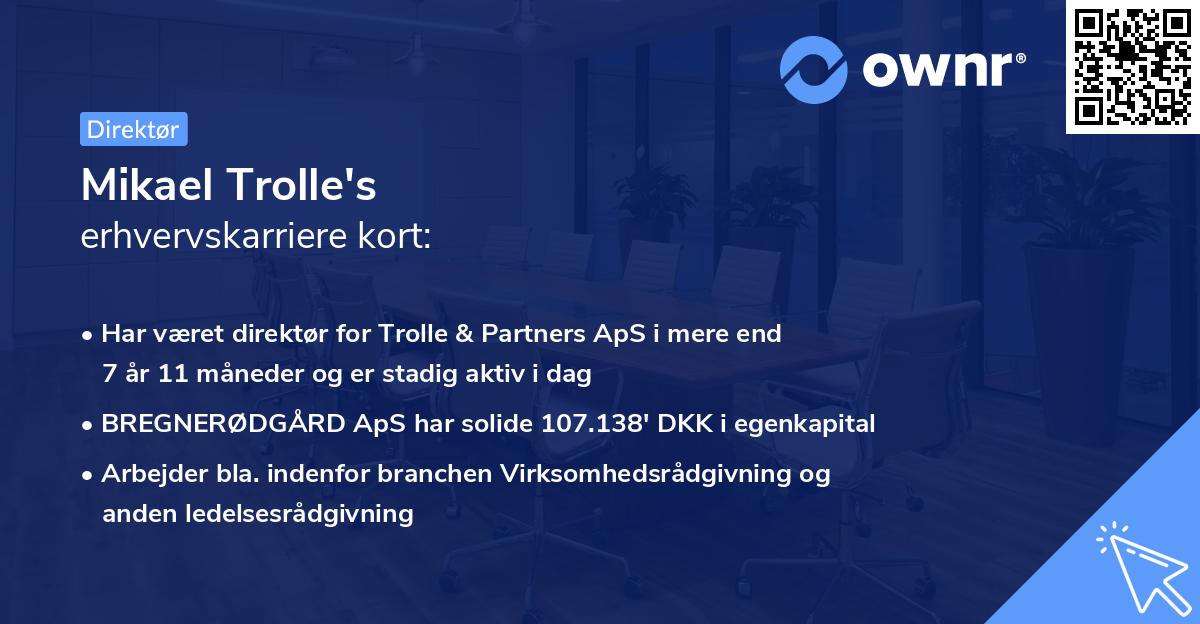Mikael Trolle's erhvervskarriere kort