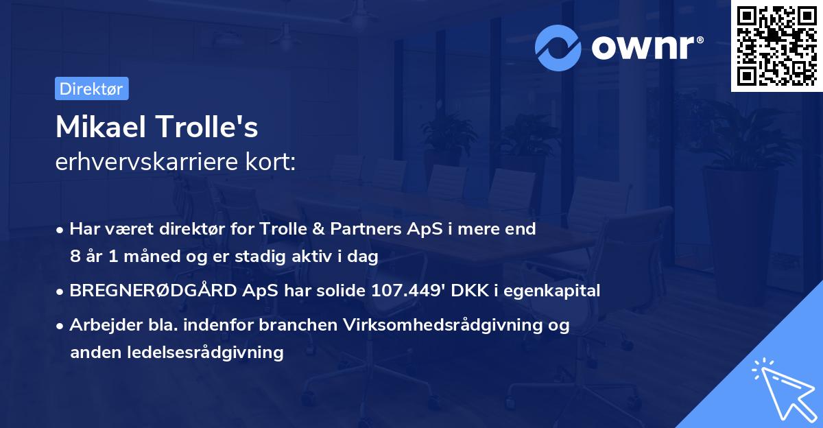 Mikael Trolle's erhvervskarriere kort