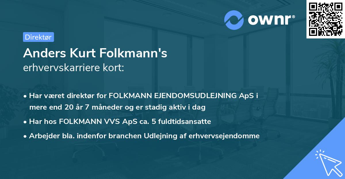Anders Kurt Folkmann's erhvervskarriere kort