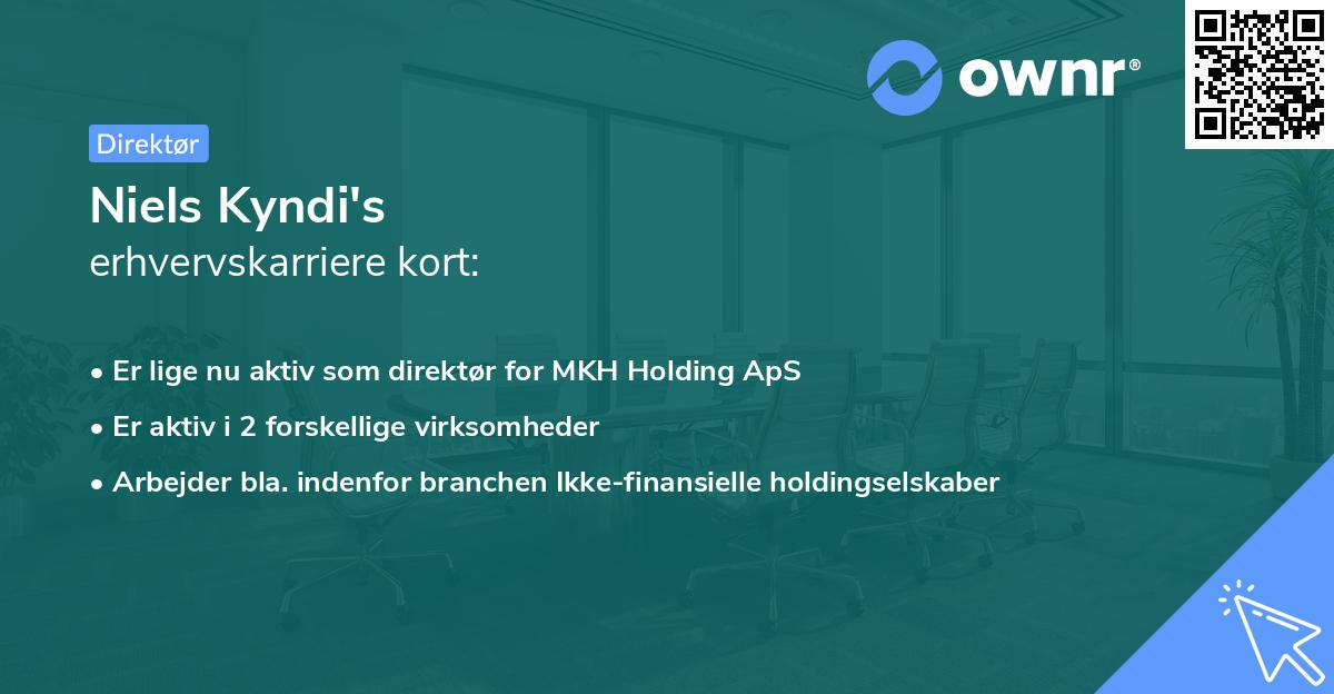 Niels Kyndi's erhvervskarriere kort