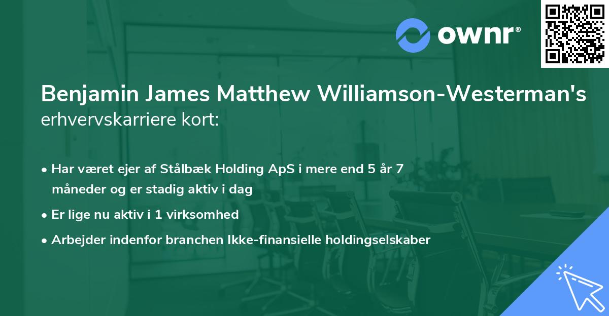 Benjamin James Matthew Williamson-Westerman's erhvervskarriere kort