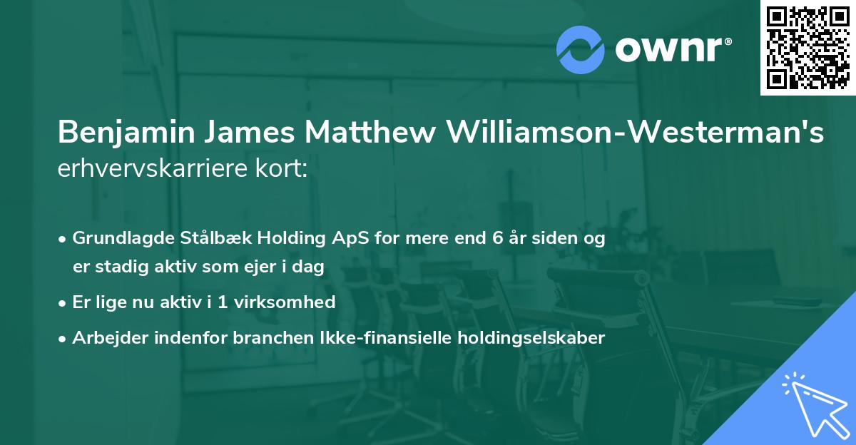 Benjamin James Matthew Williamson-Westerman's erhvervskarriere kort