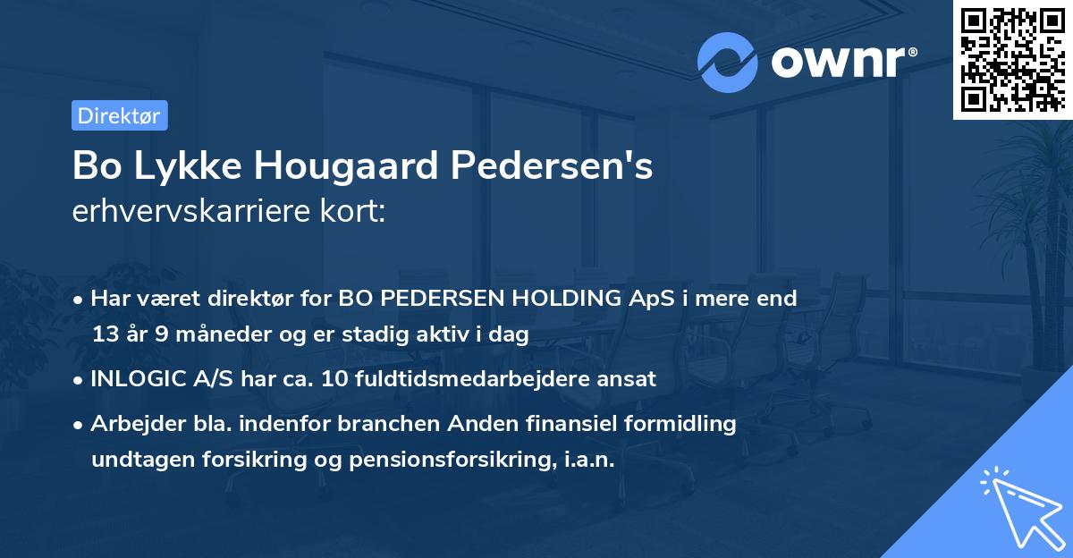 Bo Lykke Hougaard Pedersen's erhvervskarriere kort