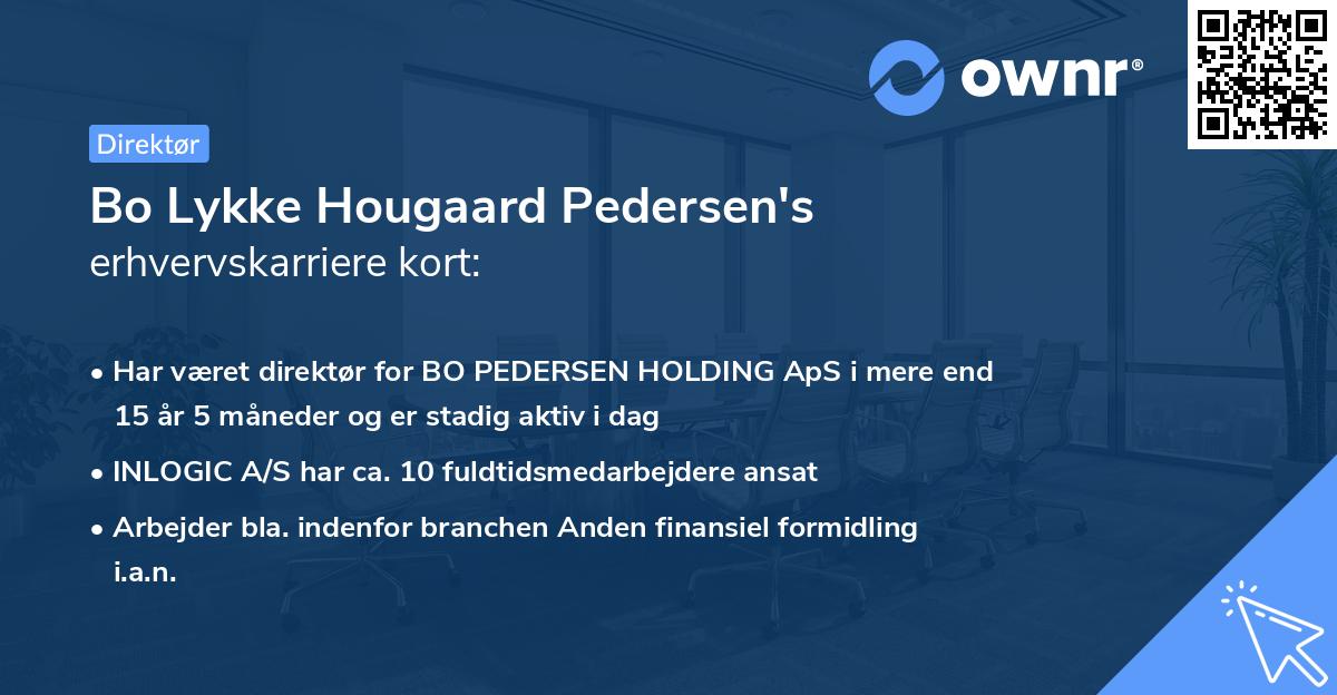 Bo Lykke Hougaard Pedersen's erhvervskarriere kort