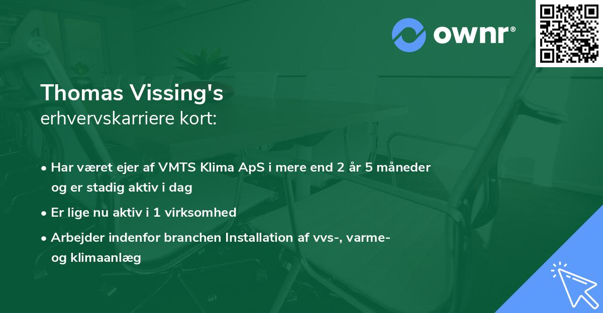 Thomas Vissing's erhvervskarriere kort