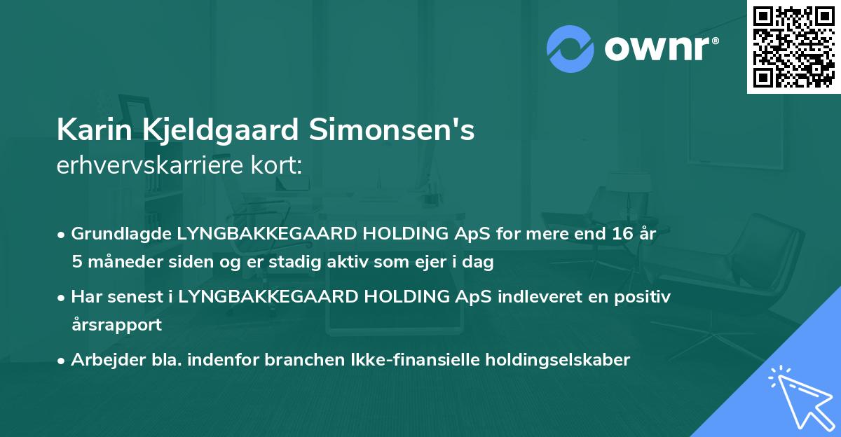 Karin Kjeldgaard Simonsen's erhvervskarriere kort