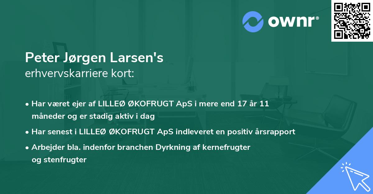 Peter Jørgen Larsen's erhvervskarriere kort