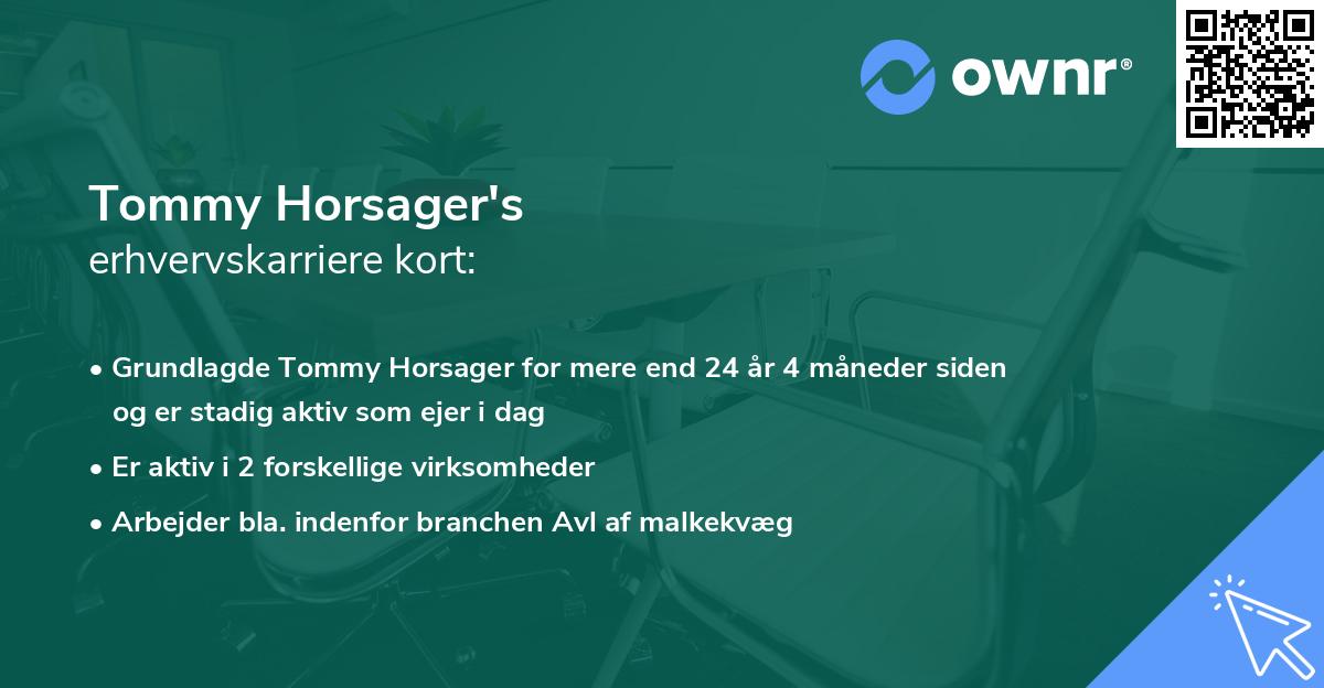 Tommy Horsager's erhvervskarriere kort