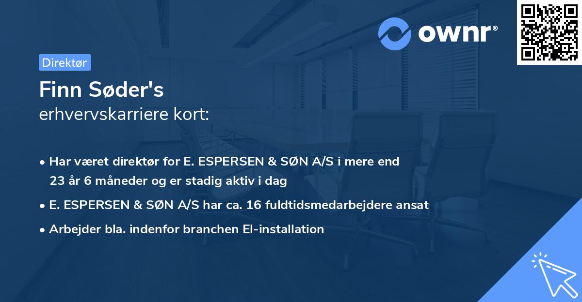 Finn Søder's erhvervskarriere kort