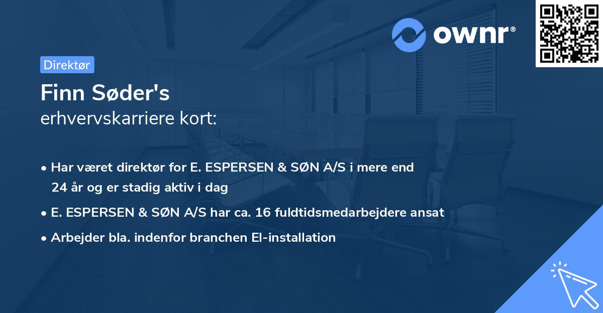 Finn Søder's erhvervskarriere kort
